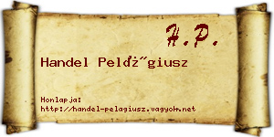 Handel Pelágiusz névjegykártya